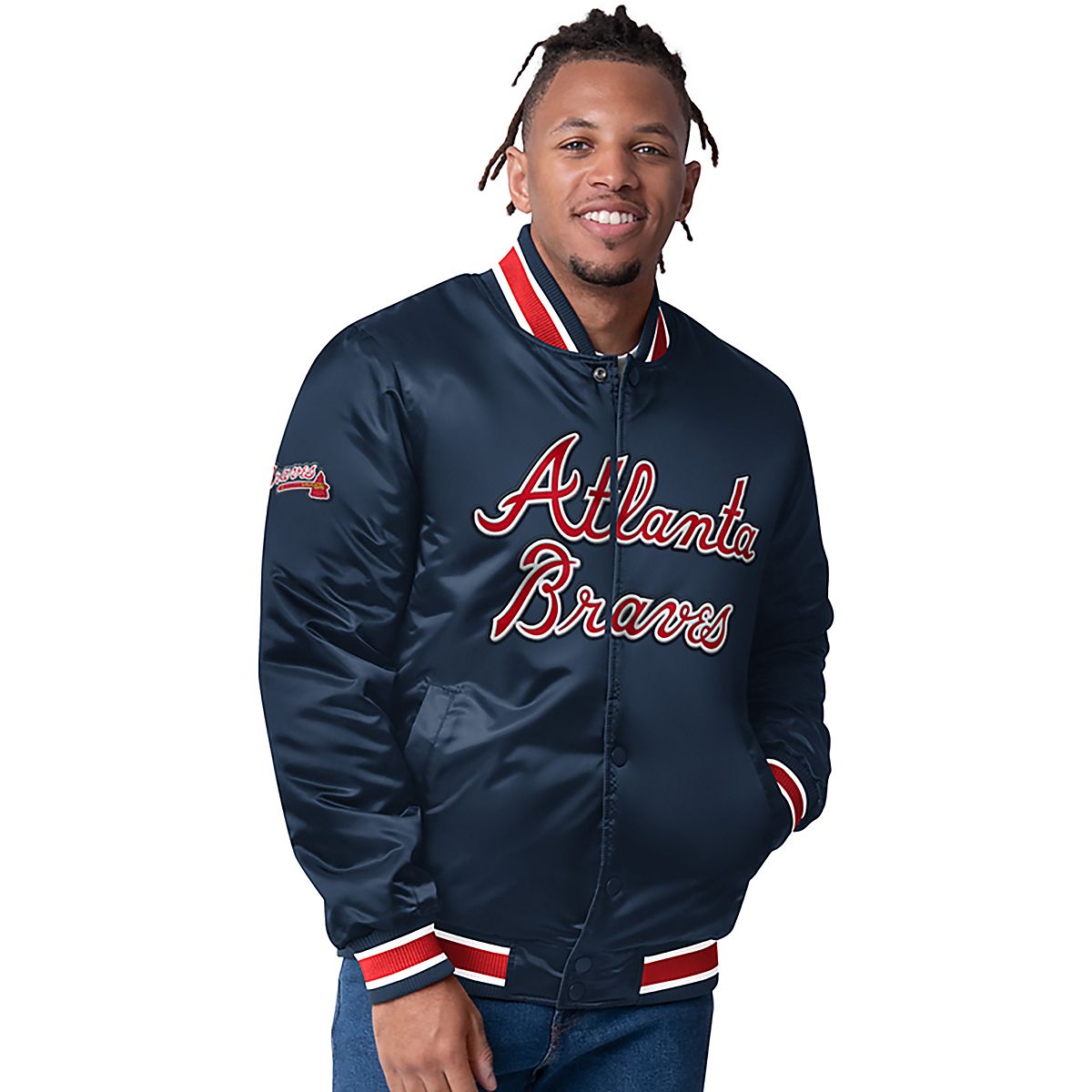 Starter Men's Atlanta Braves Closer Reversible Long Sleeve Jacket