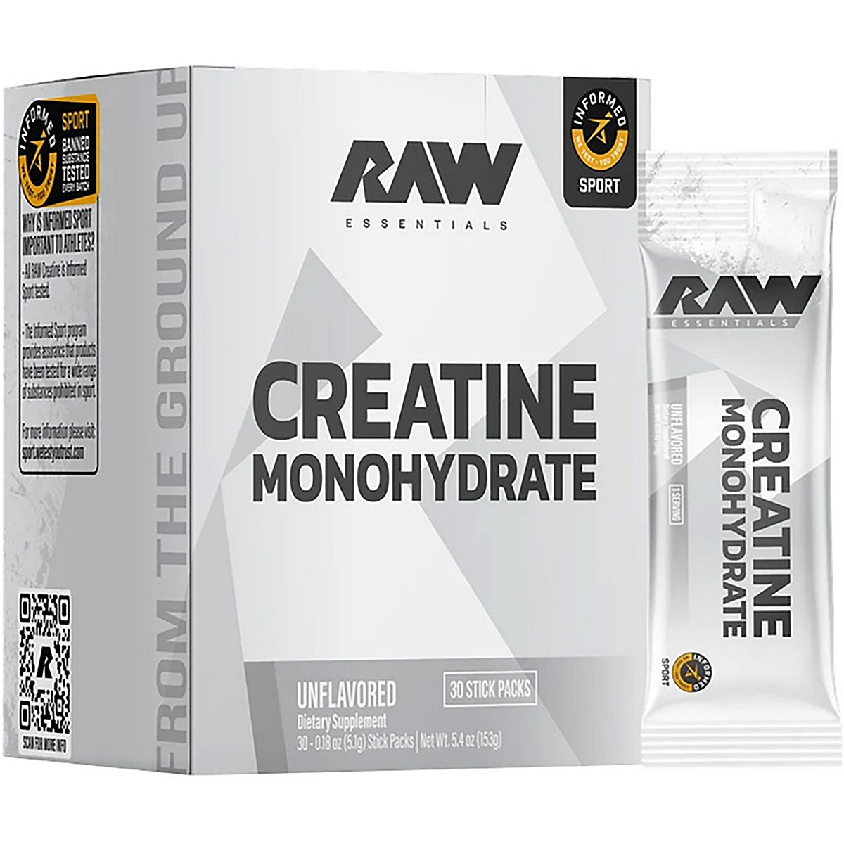 RAW Unflavored Creatine Powder 30-Pack | Academy