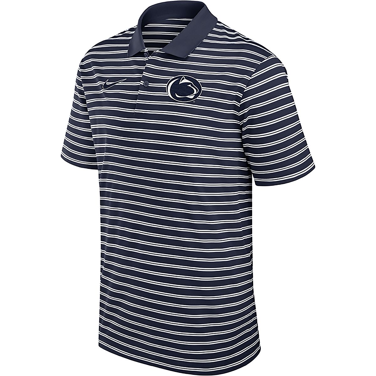 Nike Men's Penn State Striped Primary Logo Polo Shirt Academy
