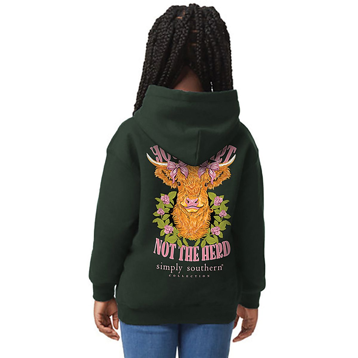 Simply Southern Girls' Follow Forest Green Hoodie Academy