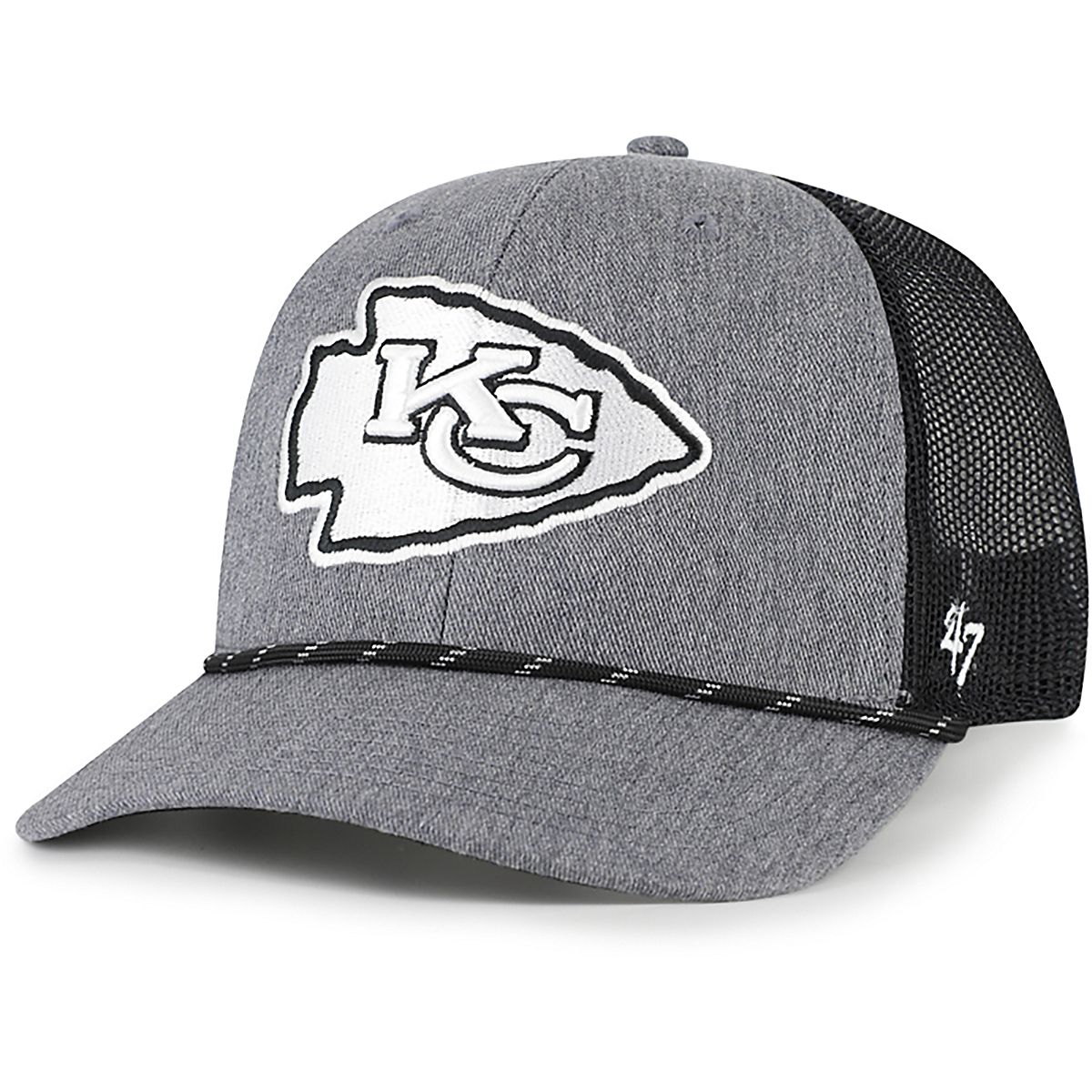 47 Brands Adults' Kansas City Chiefs Carbon Strap Rope Trucker Cap ...
