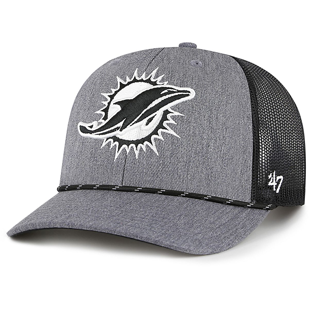47 Brands Adults' Miami Dolphins Carbon Strap Rope Trucker Cap | Academy