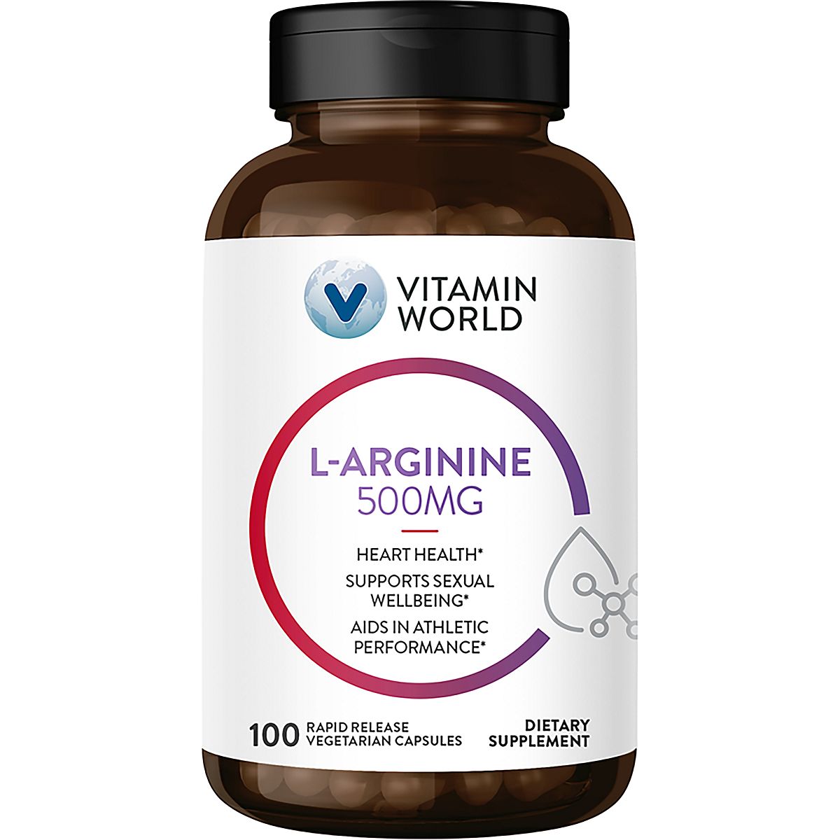 Vitamin World 500mg L-Arginine Capsules
