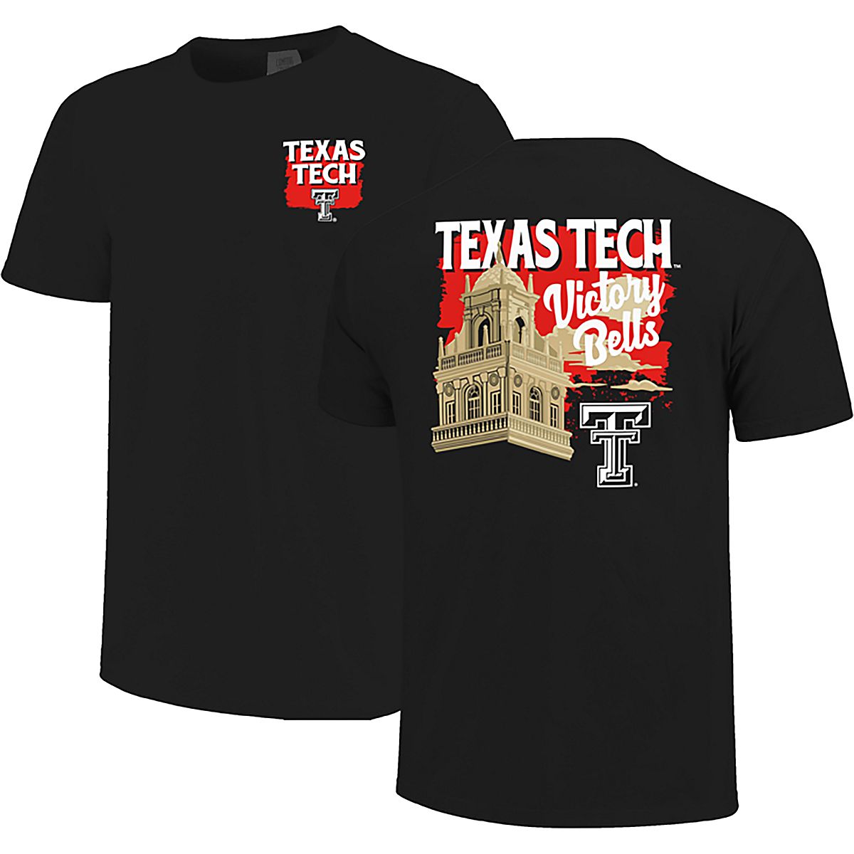 Image One Men's Texas Tech Bell Tower Sunset DS T-shirt | Academy