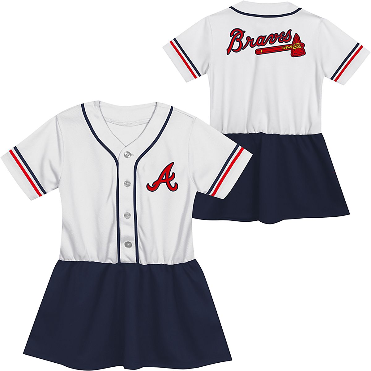 Atlanta Braves Dress Atlanta Braves Girls Preschool Sweet Catcher V-Neck  Dress Red