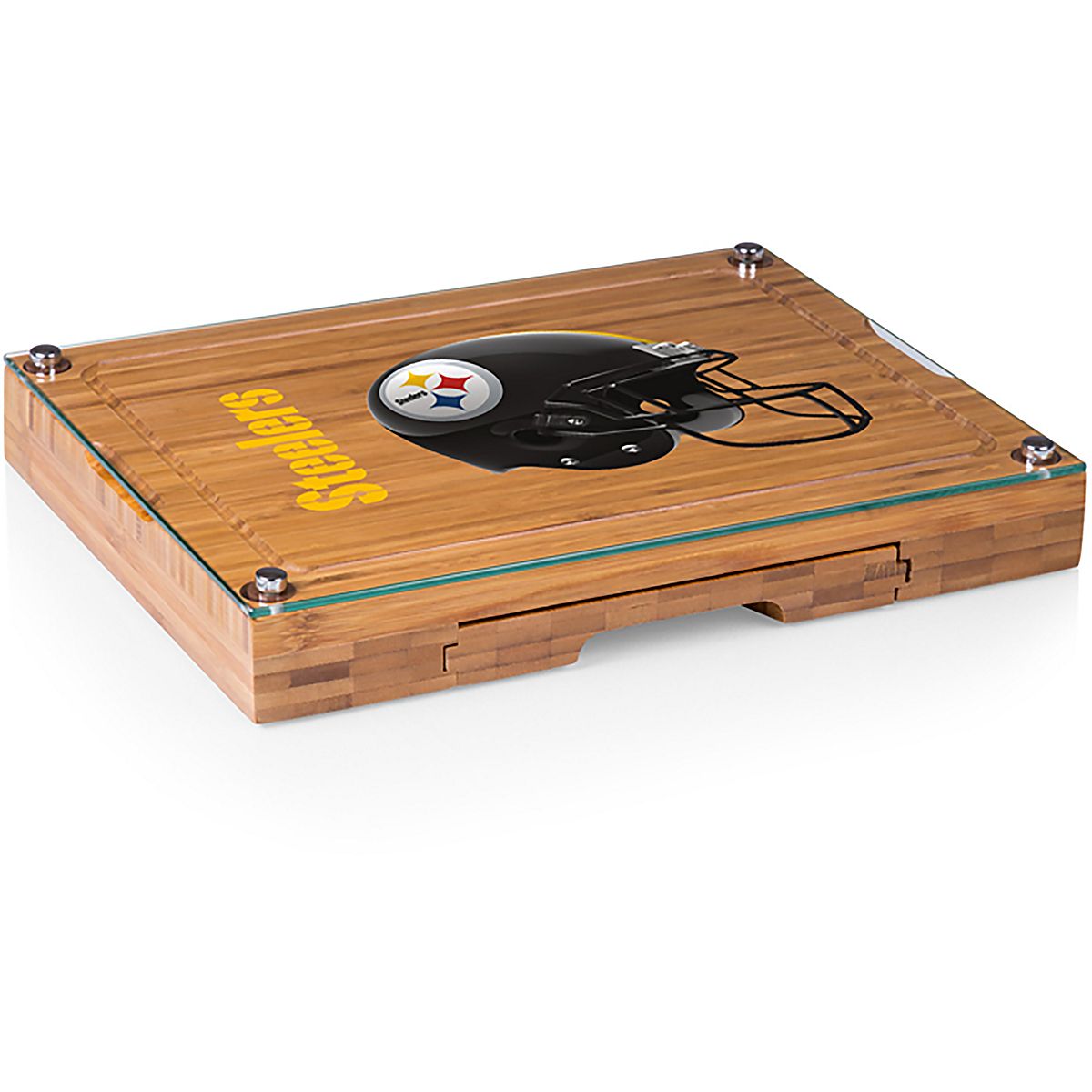 Picnic Time Pittsburgh Steelers Concerto Glass Top Cheese Cutting Board ...