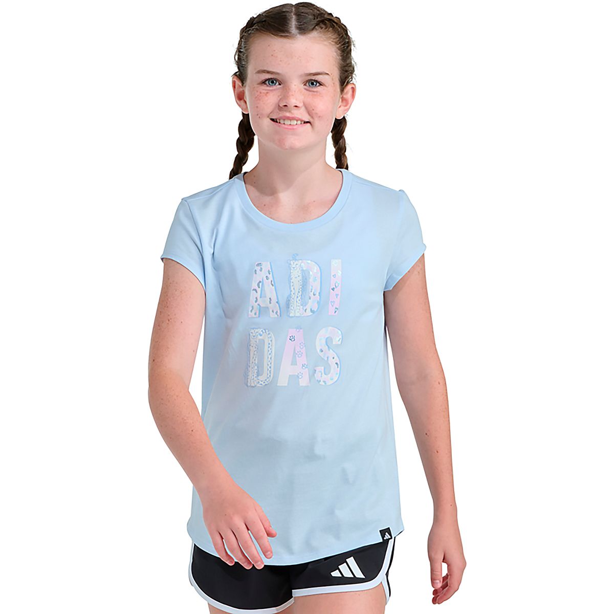 adidas Girls' Cap Sleeve Animal Print Foil T-shirt | Academy