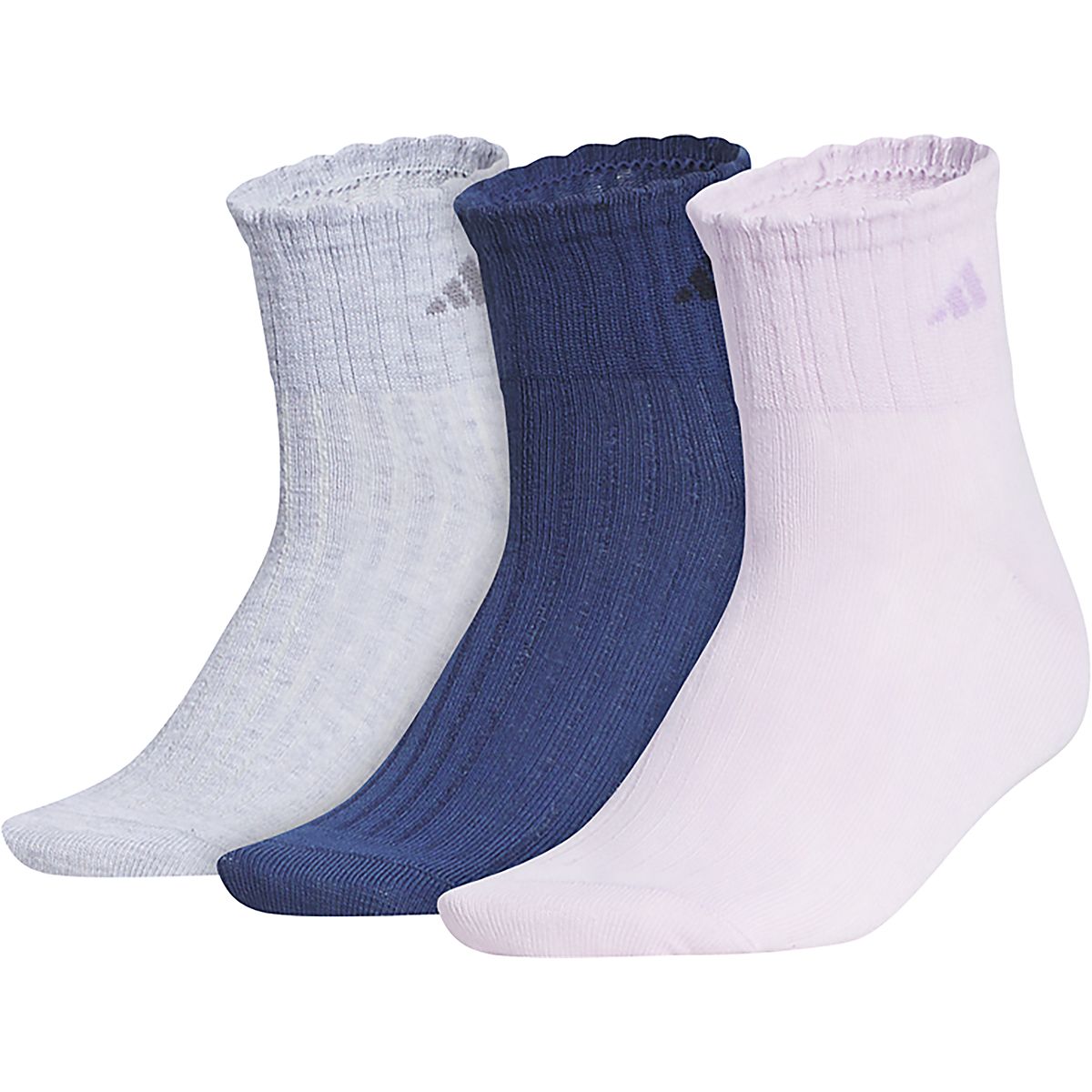 adidas Sport Scalloped Quarter Socks 3-Pack | Academy