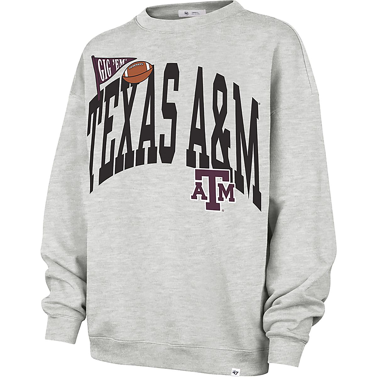 '47 Women's Texas A&M Aggies Arched Icon Oversized Crew Sweatshirt ...