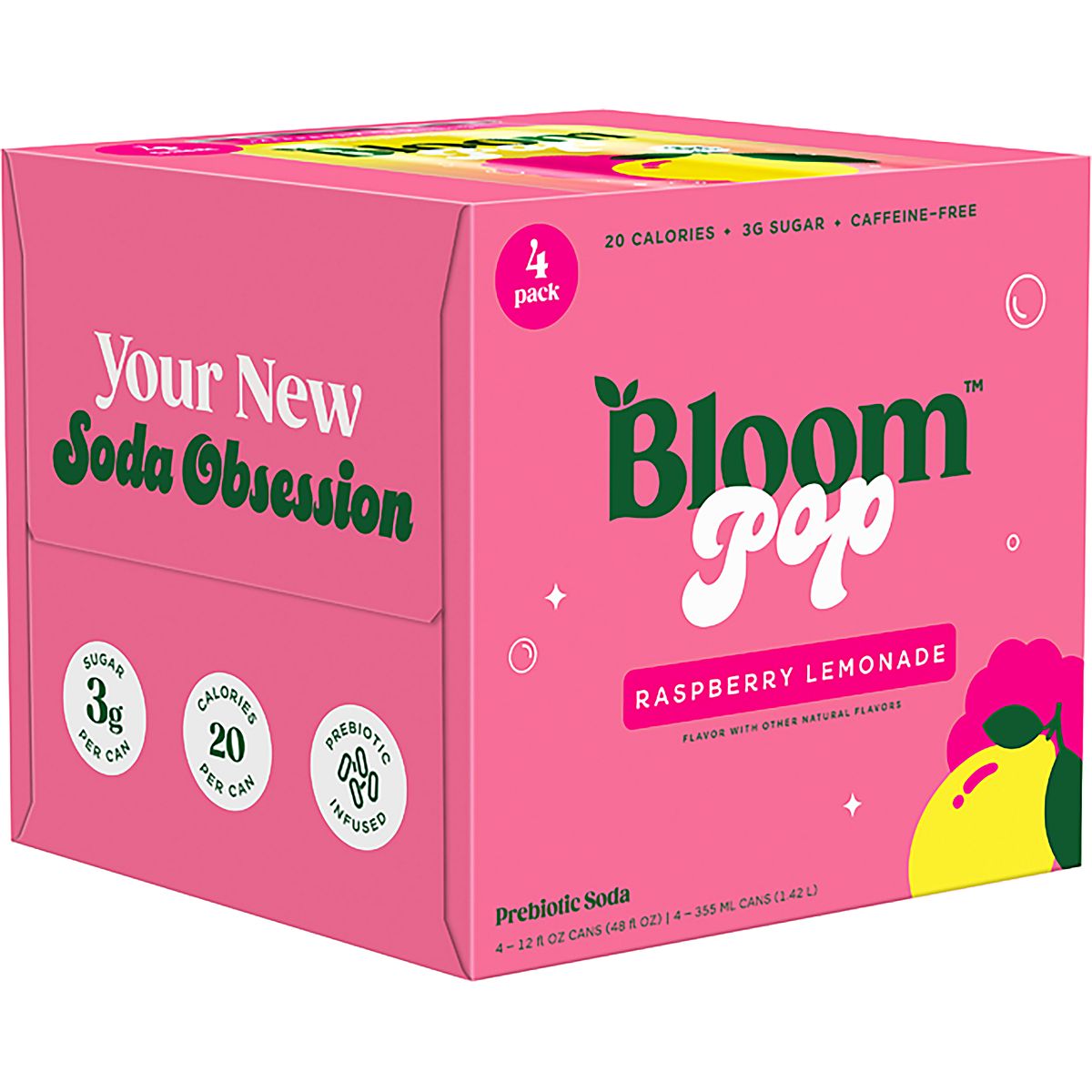 Bloom Nutrition Pop Prebiotic Soda 4-Pack | Academy