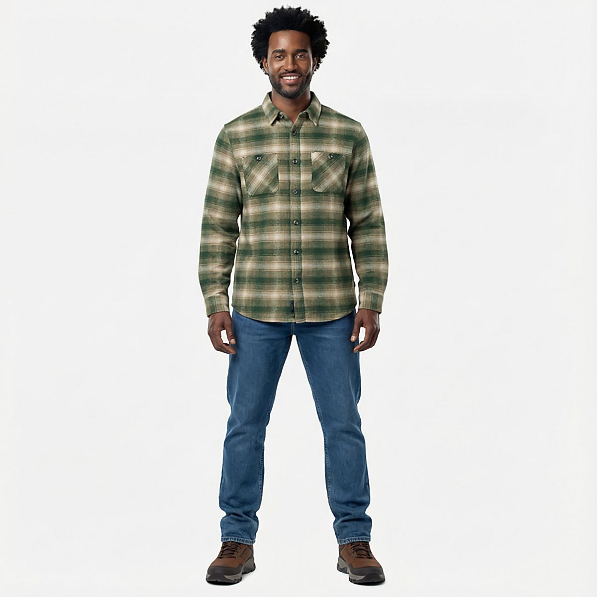 Magellan Outdoors Men's Campfire Brawny Long Sleeve Flannel Shirt