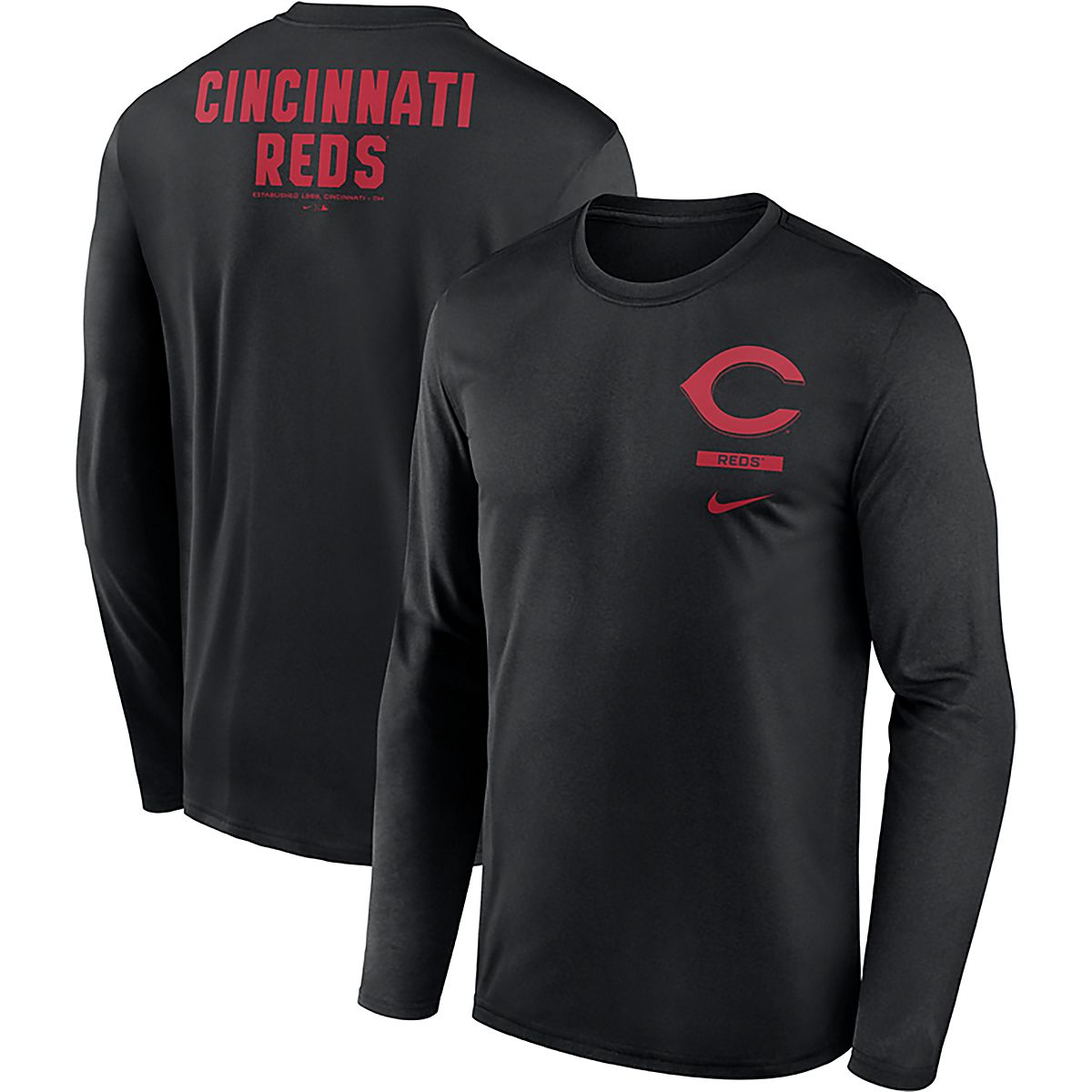 Nike Men's Cincinnati Reds Primetime 2 Hit Legend Long Sleeve