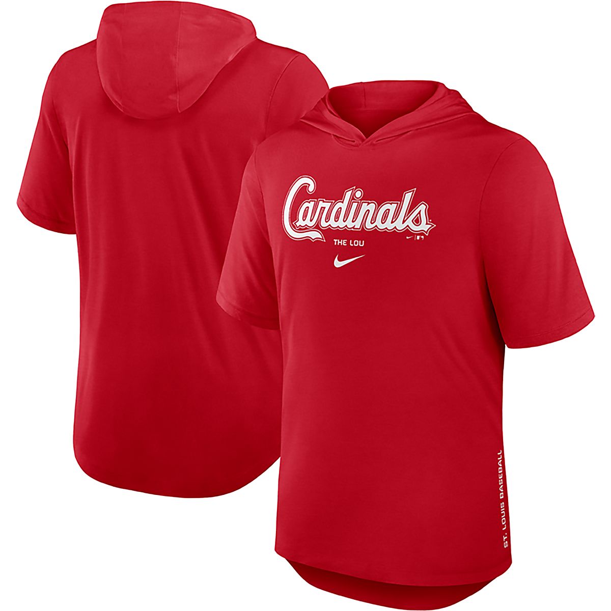 Nike St Louis Cardinals Arched Wordmark Tri-Blend Hooded T-Shirt
