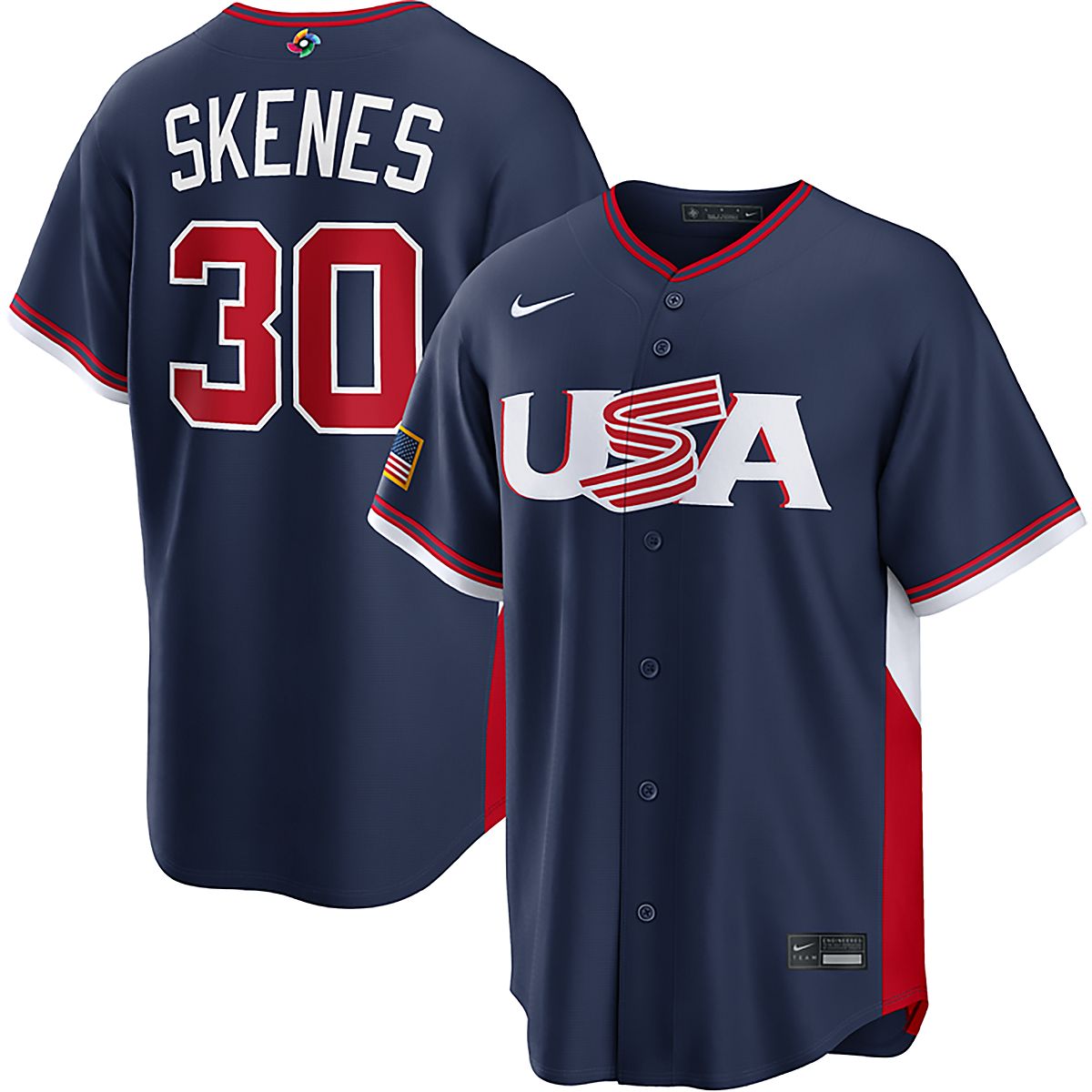 応援グッズ Nike USA Baseball Jersey Nike Men's USA P. Skenes World Baseball Classic Road Stadium