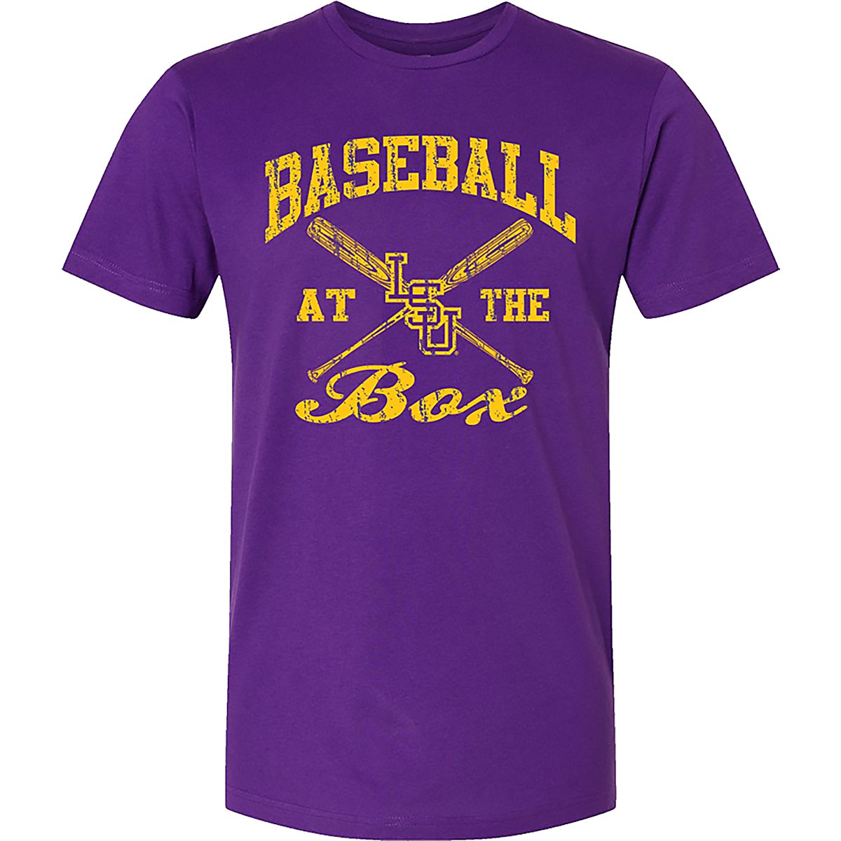 Bayou Apparel Men's Louisiana State University Tigers Baseball at the Box Short Sleeve