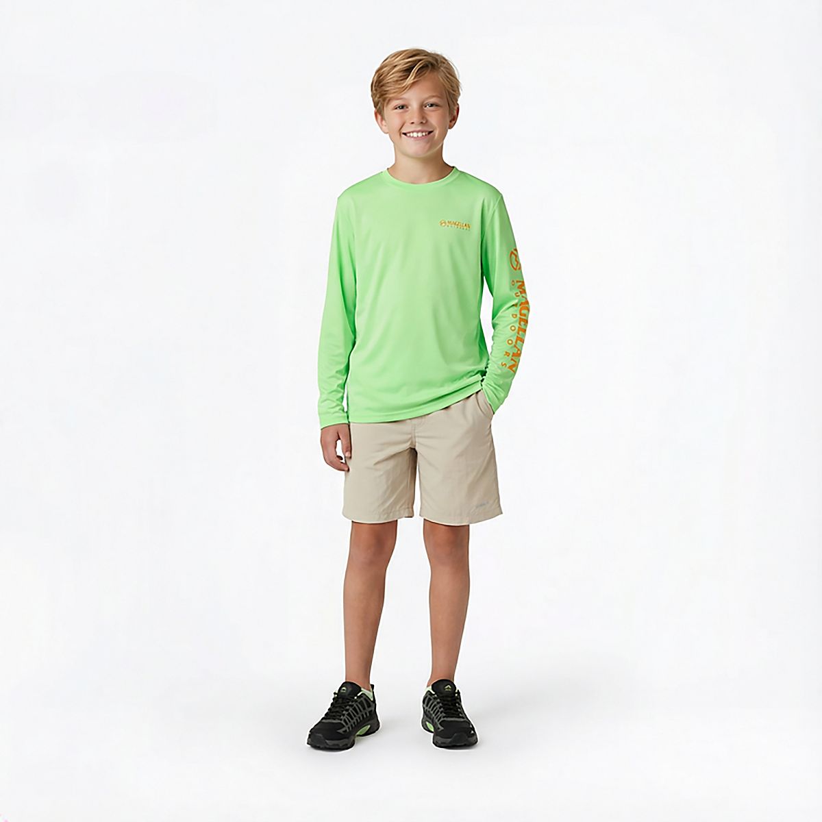 Chemise Magellan Kids Fishing - XL (14-16 Ans), Manches Longues, Bleu Aqua, Anti-humidité, Unisexe