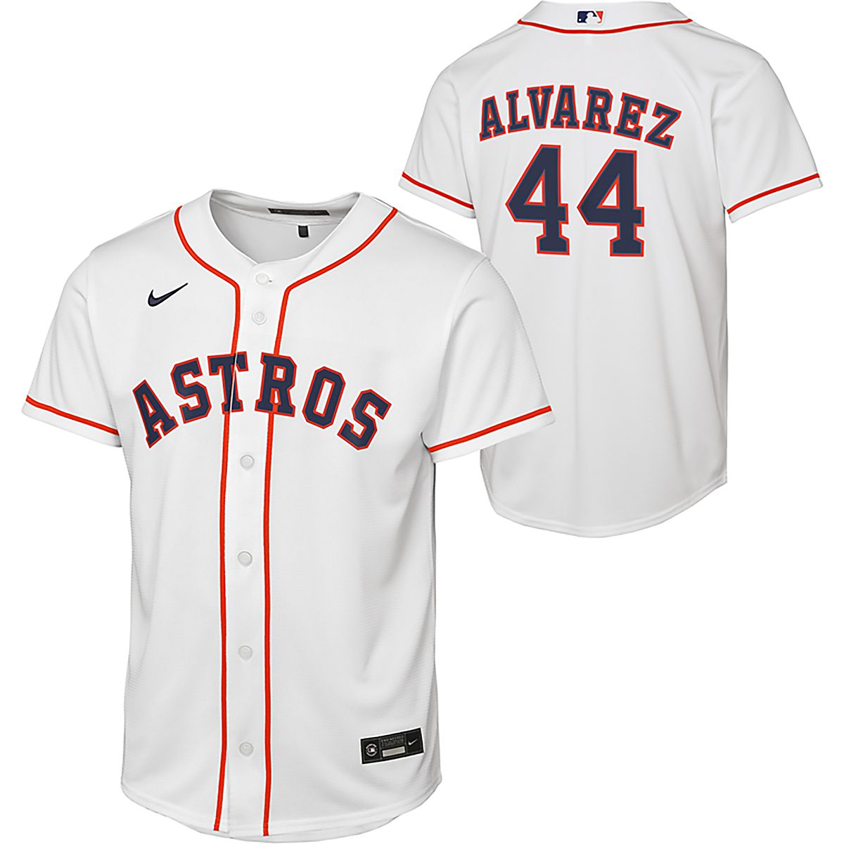 Nike Boys' Houston Astros Yordan Alvarez #44 Home Baseline Jersey