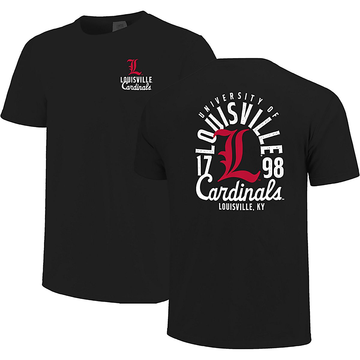 Image One Men's University of Louisville Alt Logo Mascot Overlay T