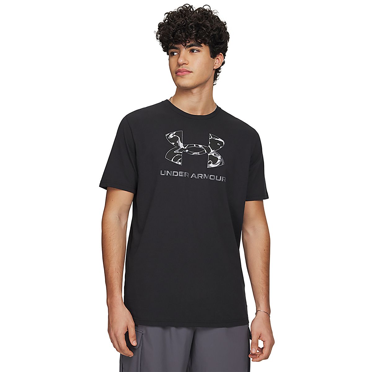 Under Armour Black Graphic Tees with White Knit Training Shoes NWT Under Armour BOYS Youth Vertical Wordmark Logo HeatGear  main image 3