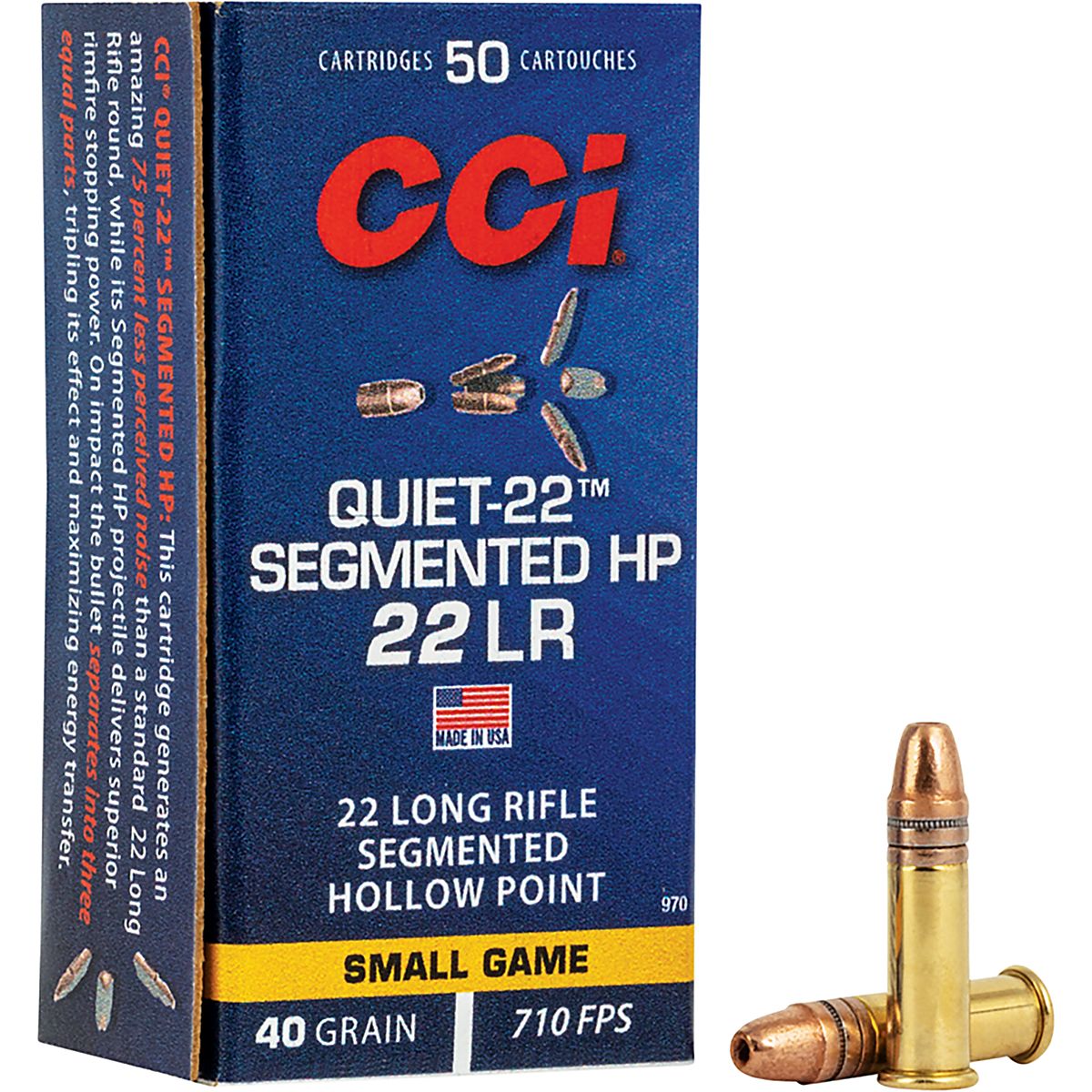 CCI Quiet-22 Segmented HP .22 LR Rimfire Rifle Ammunition - 50 rounds ...