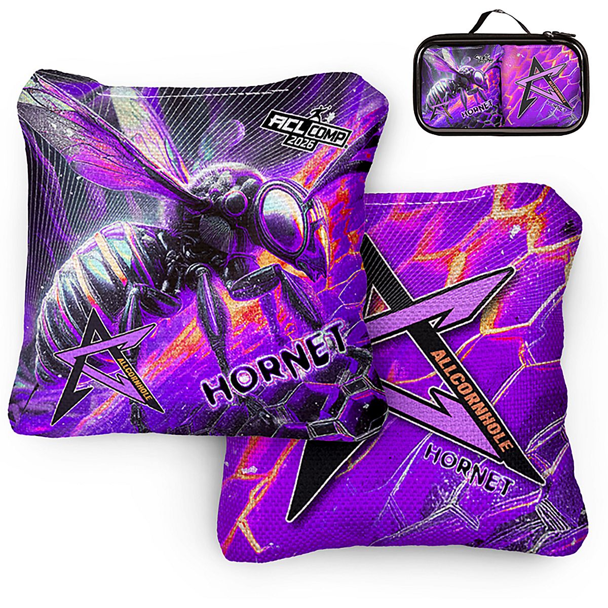 American Cornhole League Comp Bag Purple Hornet Cornhole Bags