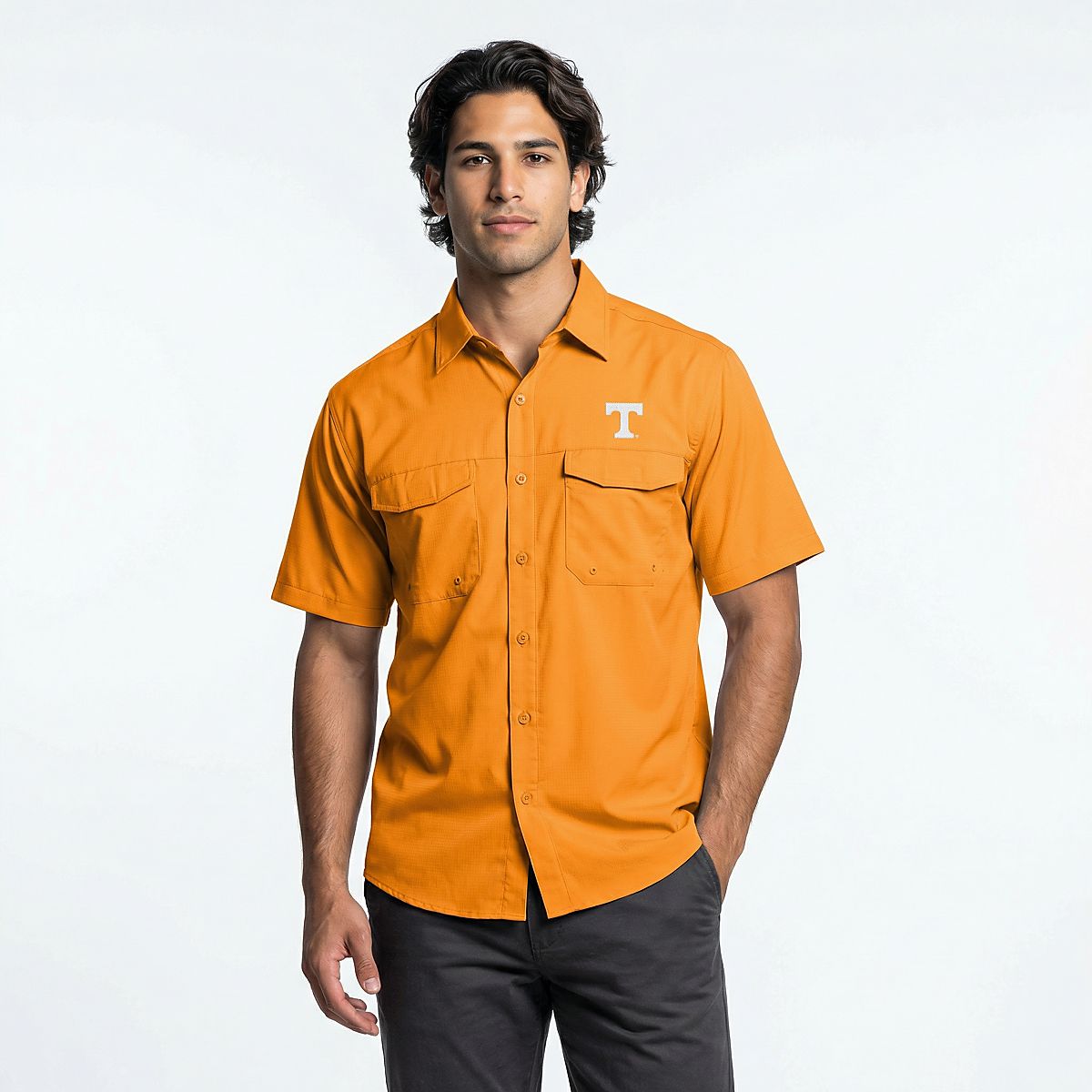 Antigua Men's University of Tennessee Game Day Woven Fishing Shirt