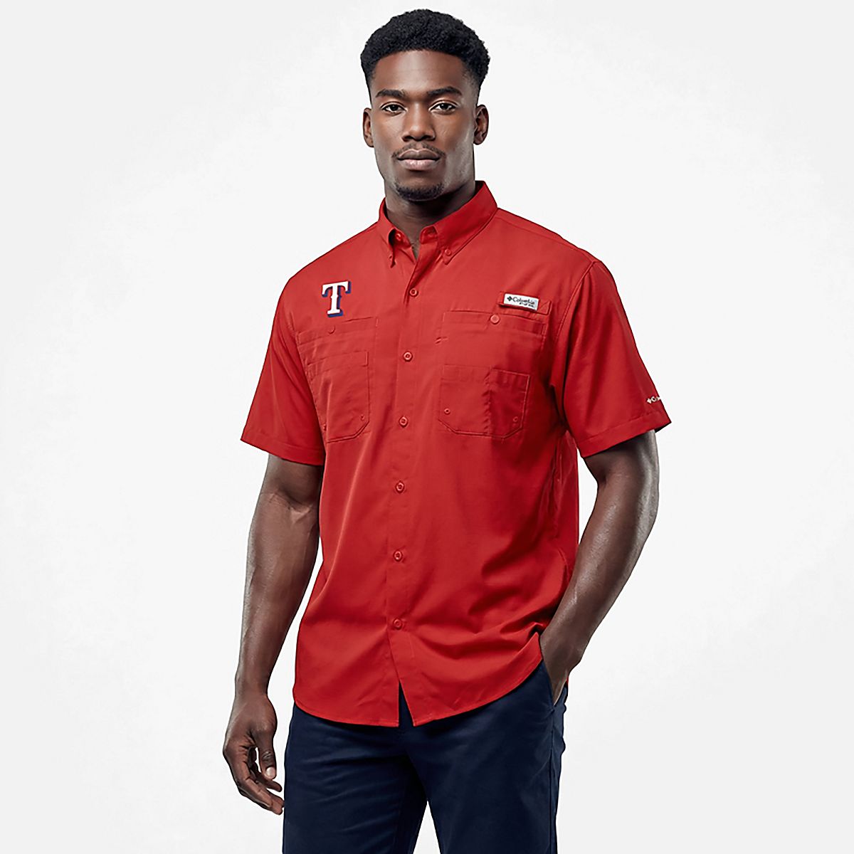 Columbia Sportswear Men's Texas Rangers Tamiami Short Sleeve Shirt