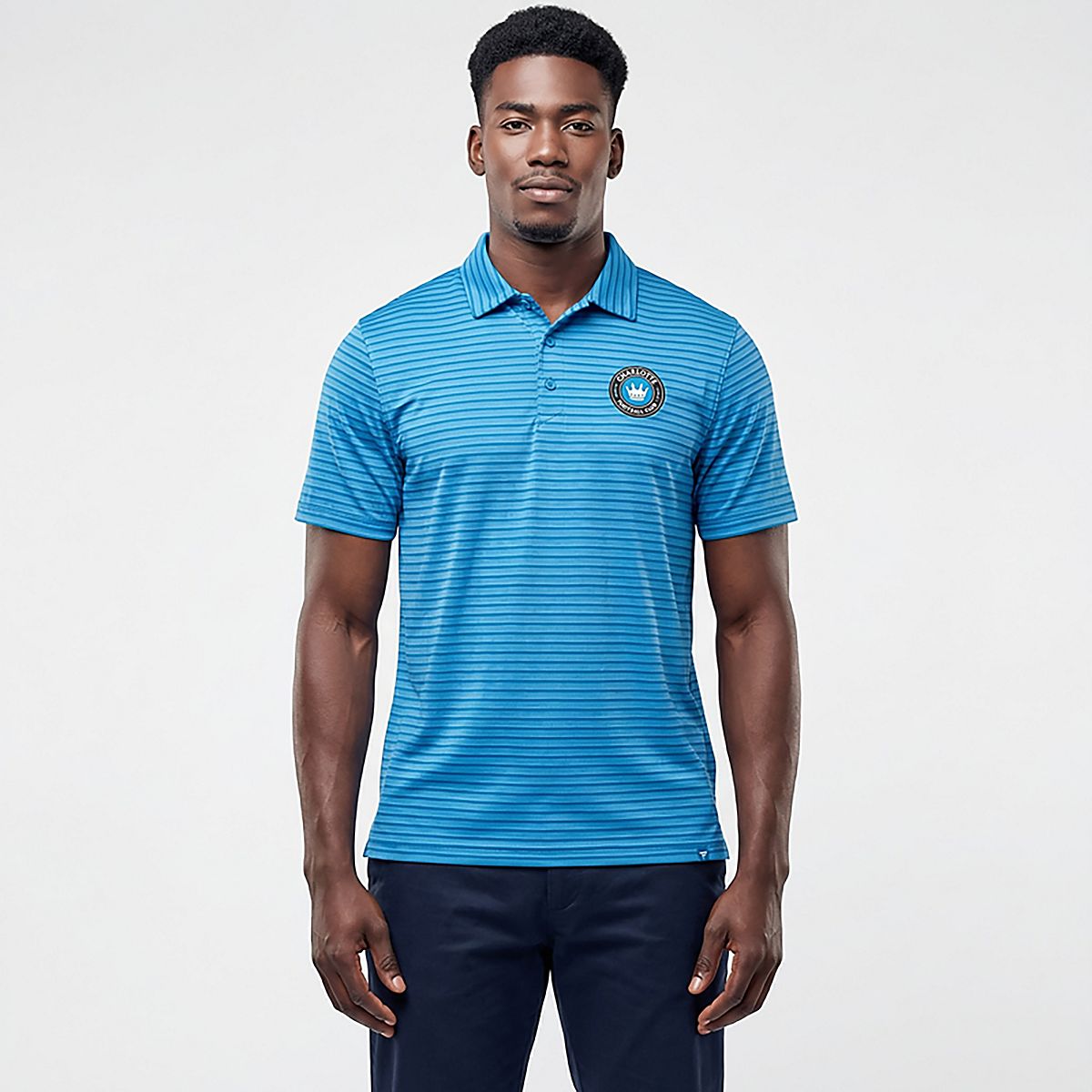 SMK【レア】POLO SPORTラガーシャツ 青 100%コットン Fanatics Men's Charlotte FC Sweeper Polo Shirt | Academy