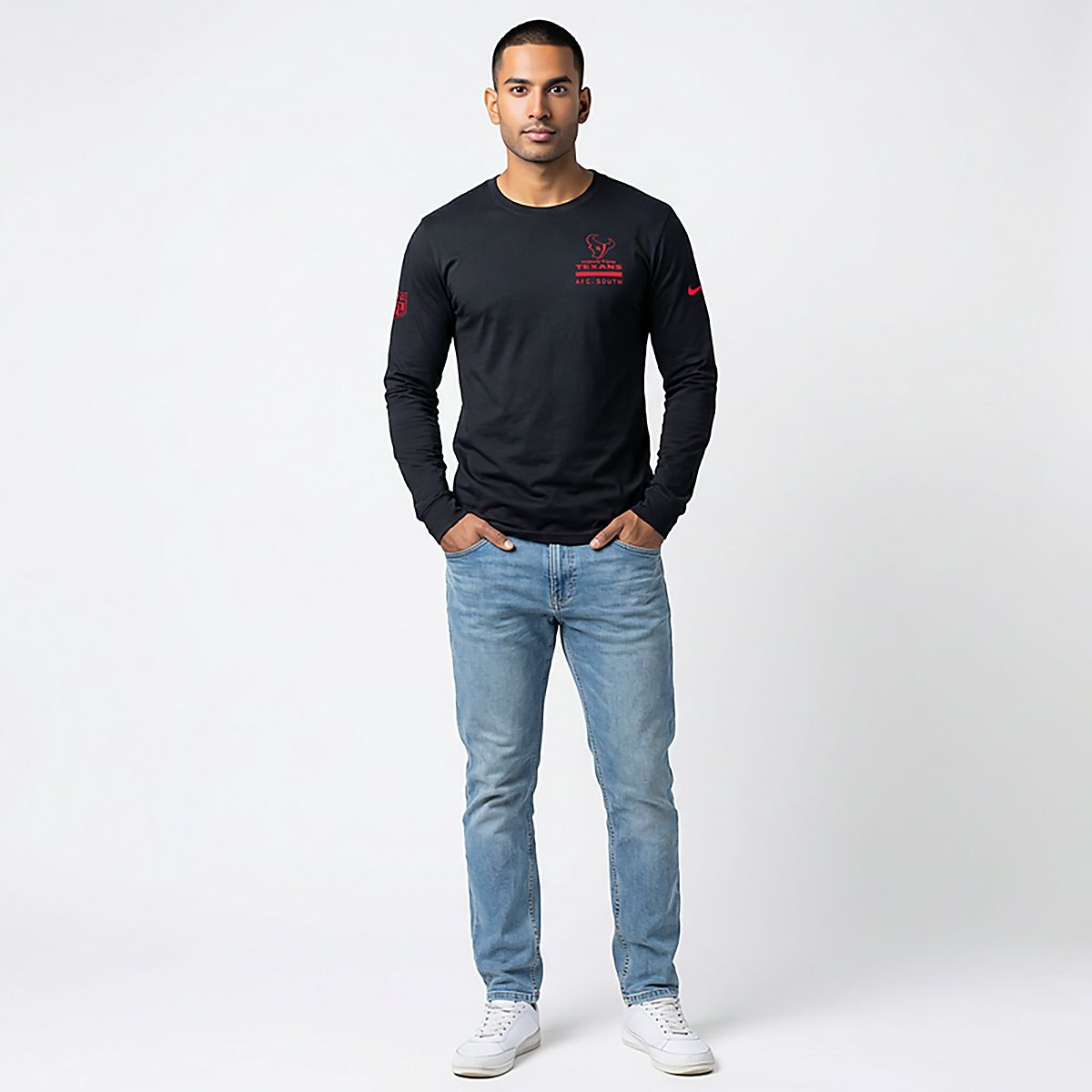 Nike Men's Houston Texans Dri-FIT TM Issue Crew Long Sleeve T