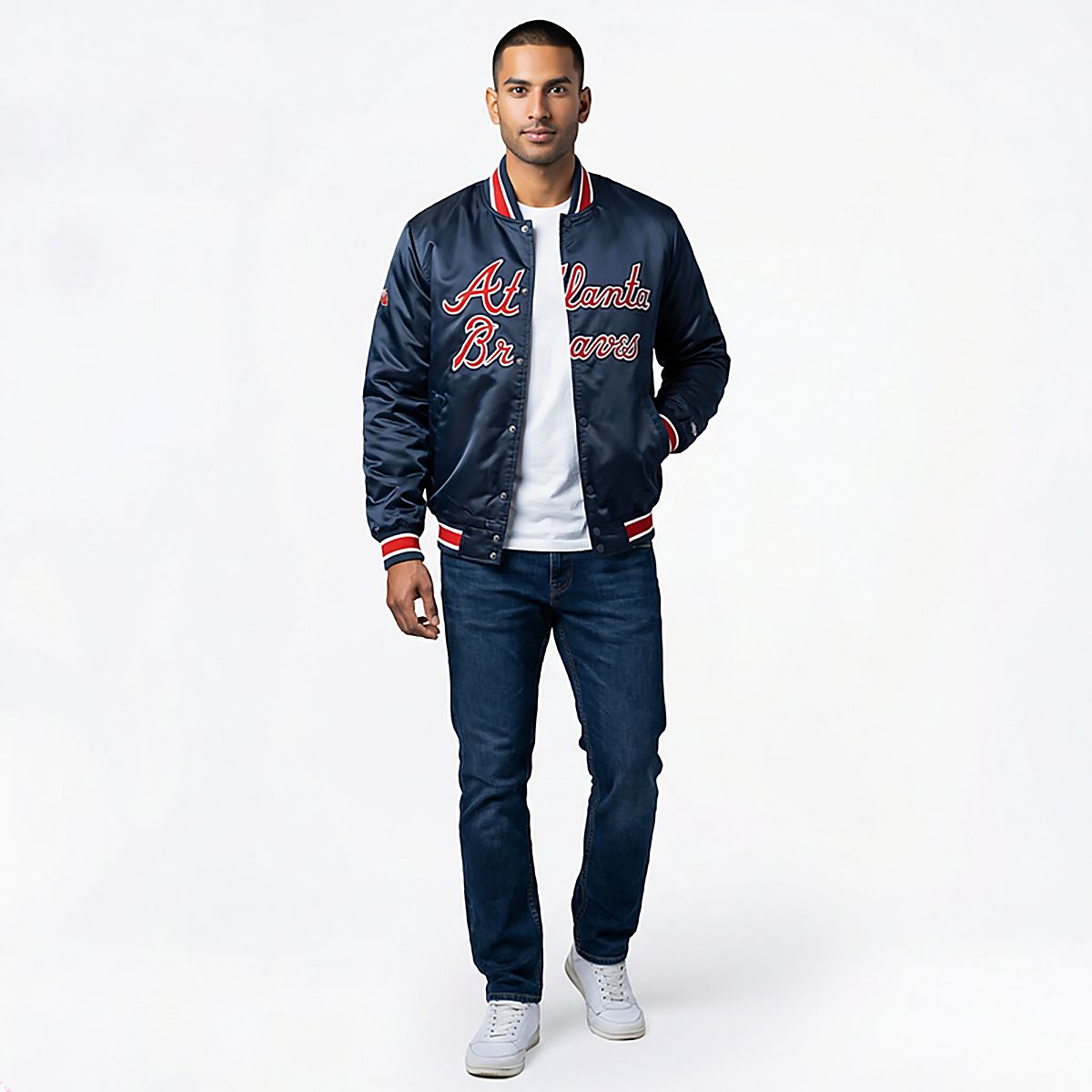 Starter Men's Atlanta Braves Closer Reversible Long Sleeve Jacket