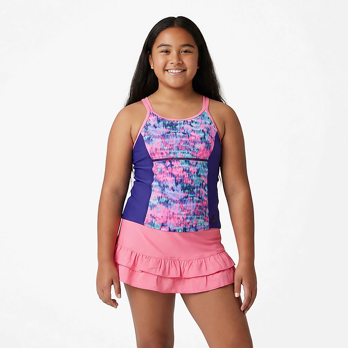 Gerry Girls' Drench Double Strap 1-Piece Ruffle Skirt Swim Set | Academy