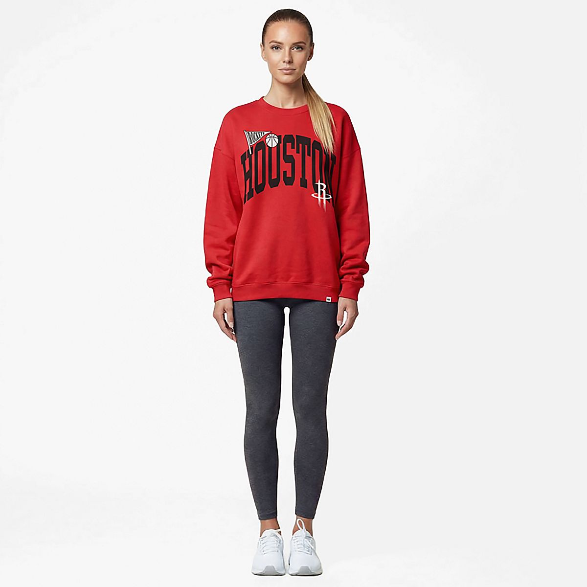 '47 Women's Houston Rockets Arched Icon Oversized Long Sleeve Crewneck ...