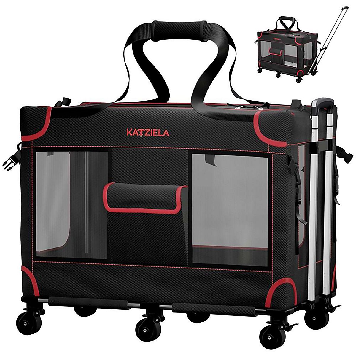 Katziela Mega Cruizer Large Black Pet Carrier | Academy