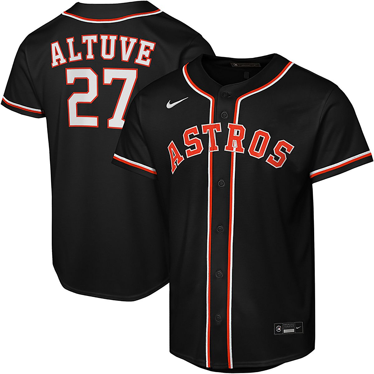 Nike Youth Houston Astros Jose Altuve 2026 Black Out Fashion