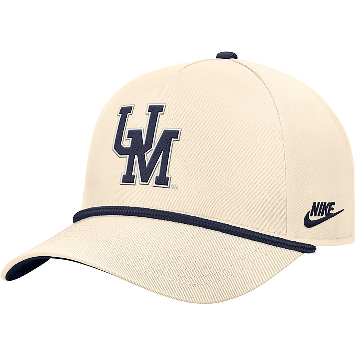Nike Adults' Baylor University Vault Logo Rise 5 Panel Rope Cap | Academy