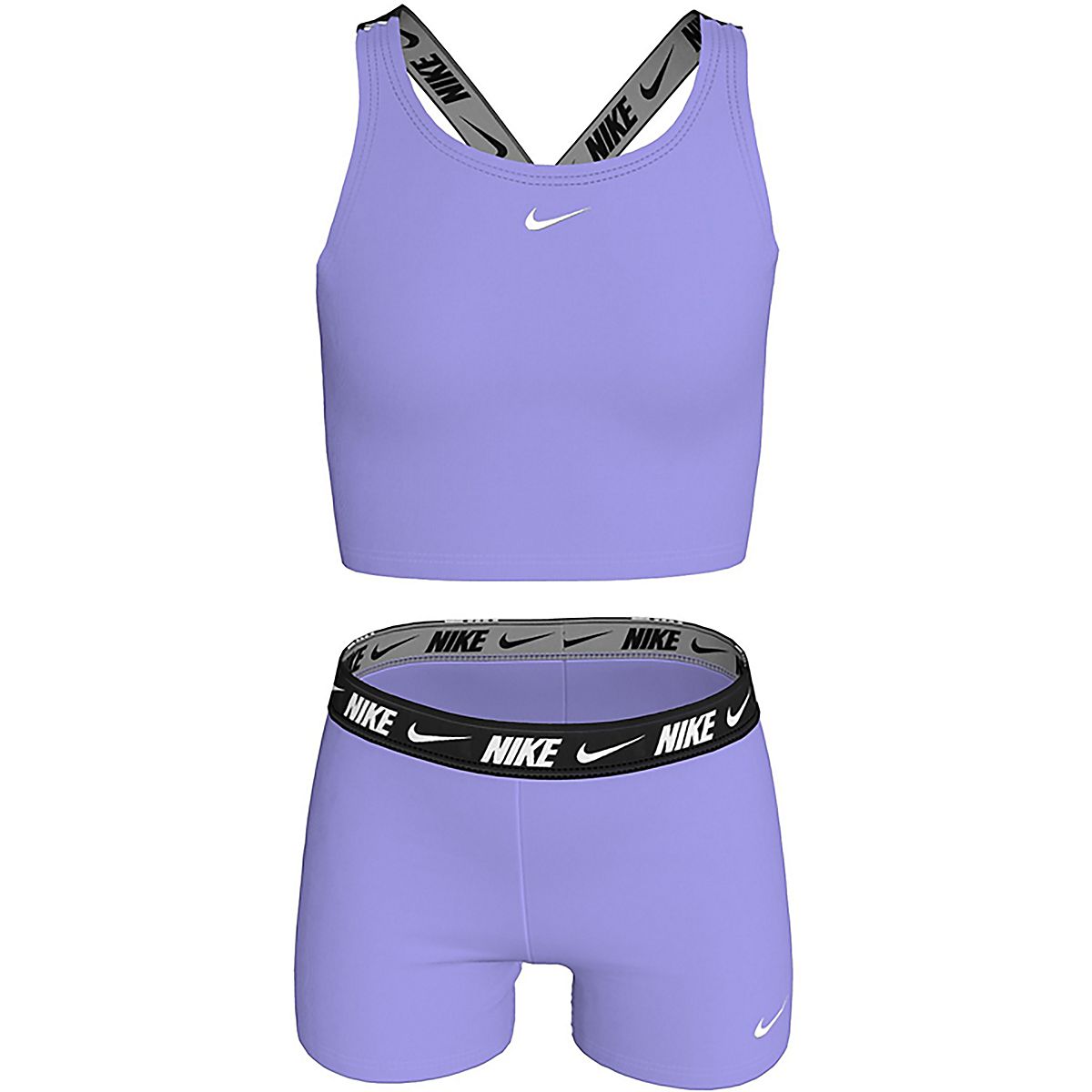Nike Girls' Logo Tape Crossback Midkini and Short Set | Academy