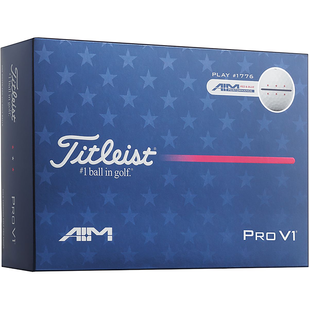 Titleist Pro V1 AIM Red, White, & Blue 1776 Golf Balls 12‑Pack