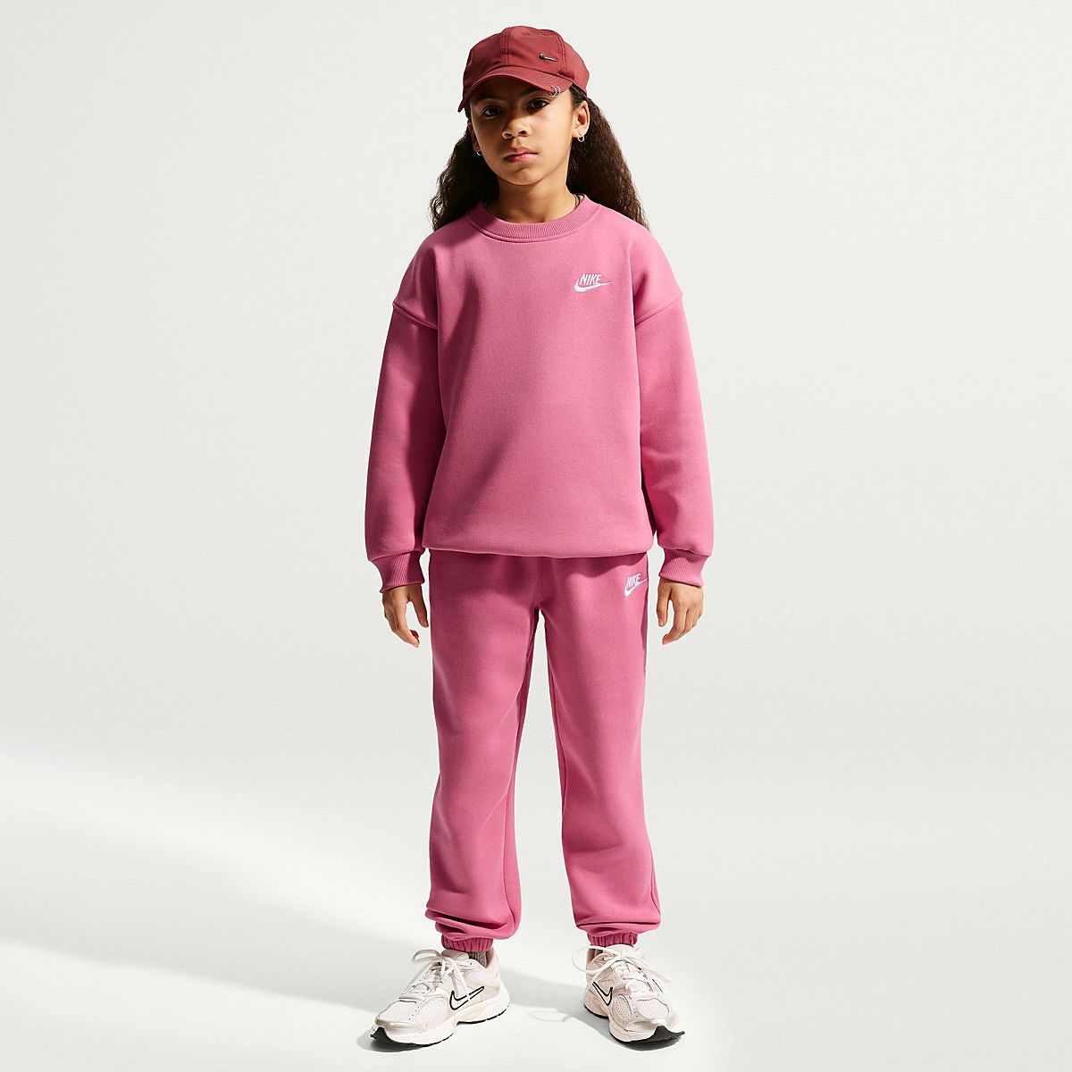 Nike Girls' Sportswear Club Fleece Oversized Crew Pullover | Academy