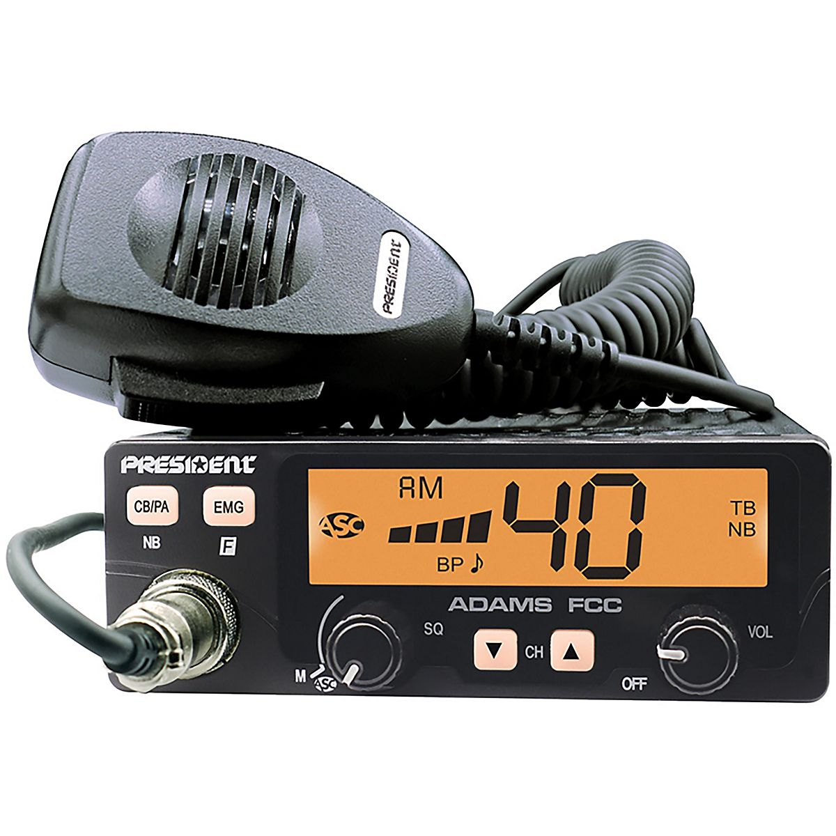 Petra President Adams FCC 40-Channel 12V AM CB Radio