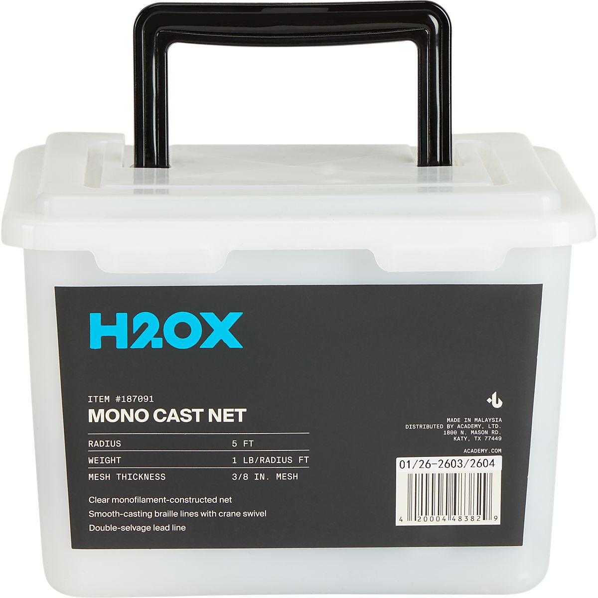 H2OX 5ft 3/8in 1Lb Monofilament Cast Net