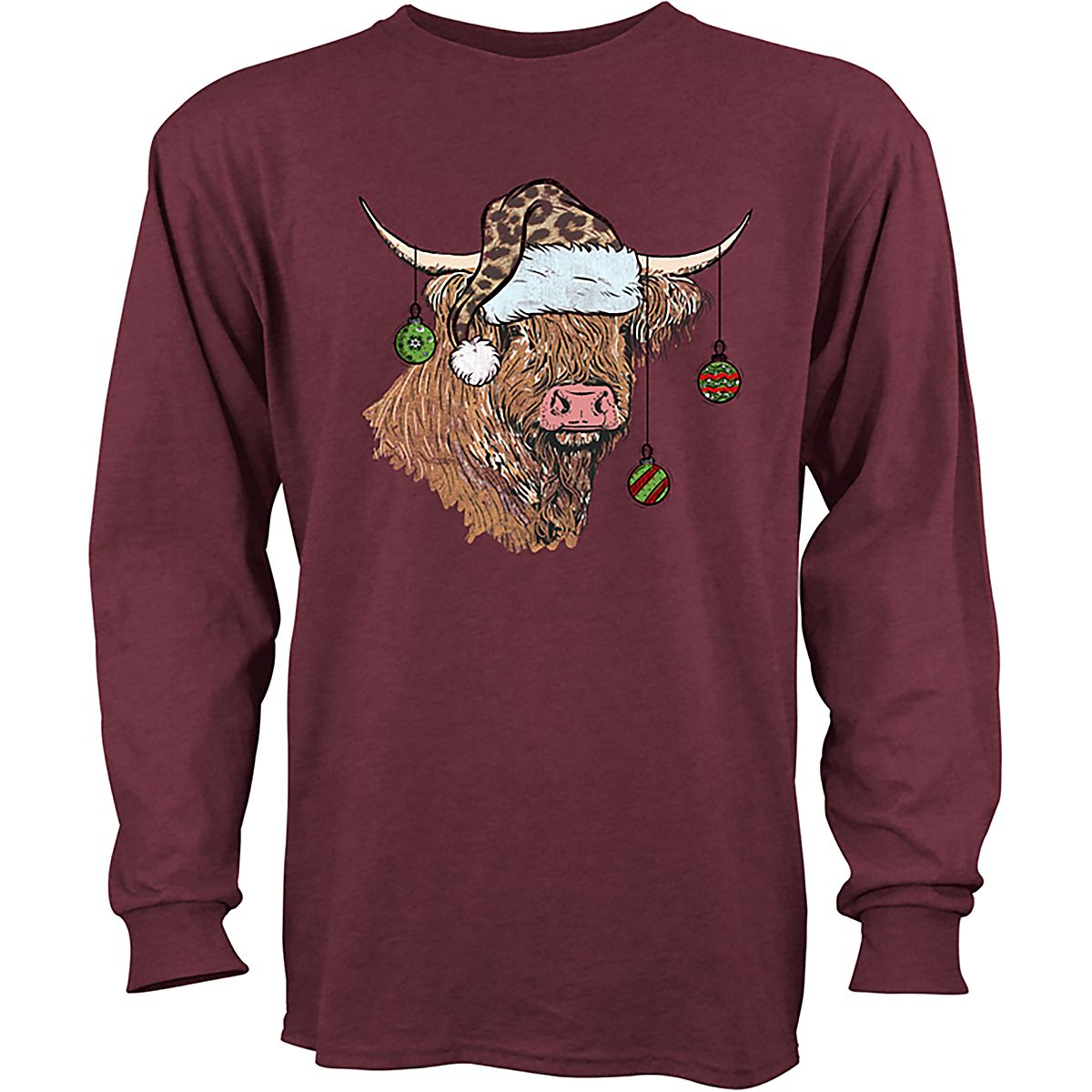 St. Jude's Children's Hospital Adults' Leopard Hat Highland Cow Long Sleeve T-shirt
