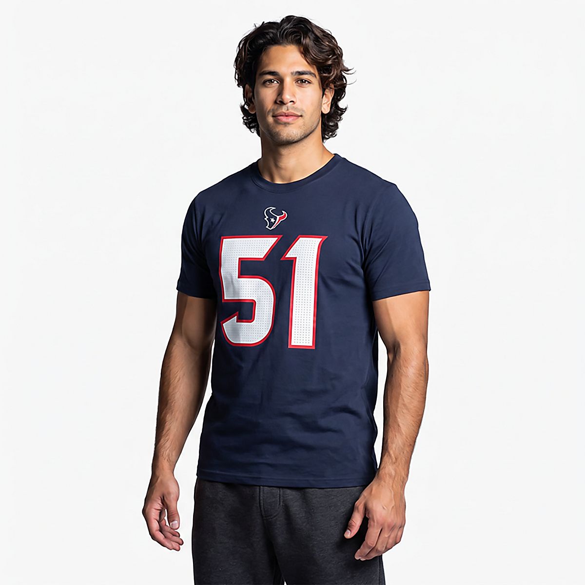 Nike Men's Texans Anderson JR 51 Wordmark Name & Number T-shirt