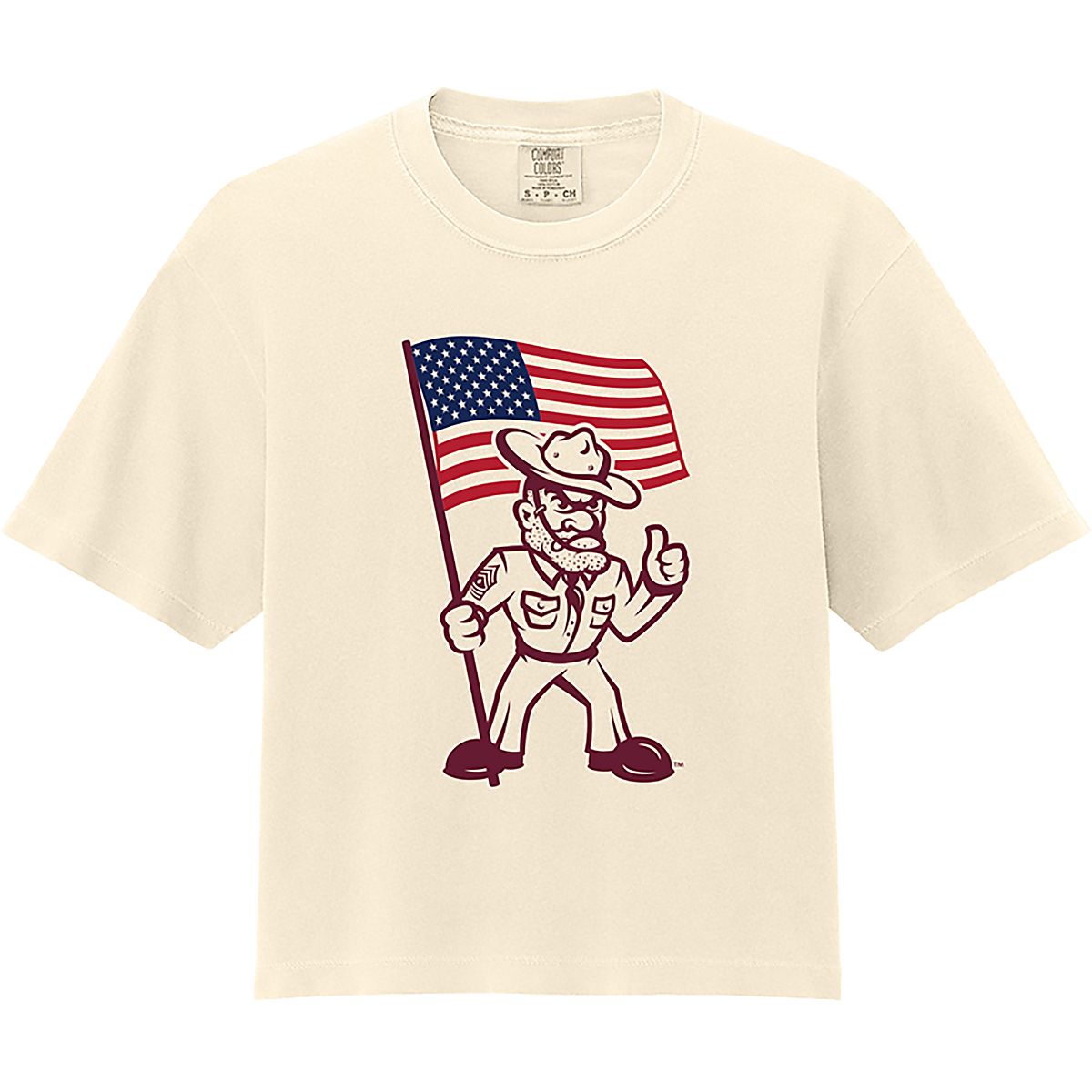 WILDCAT RETRO Women's Texas A&M University Sarge American Flag Graphic T-shirt