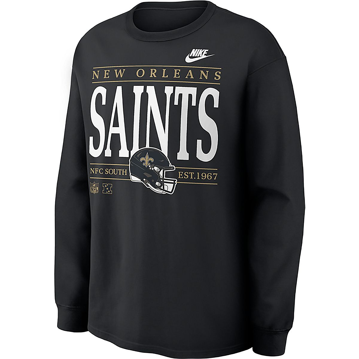 Nike Men's New Orleans Saints Red Zone Max 90 Long Sleeve Graphic