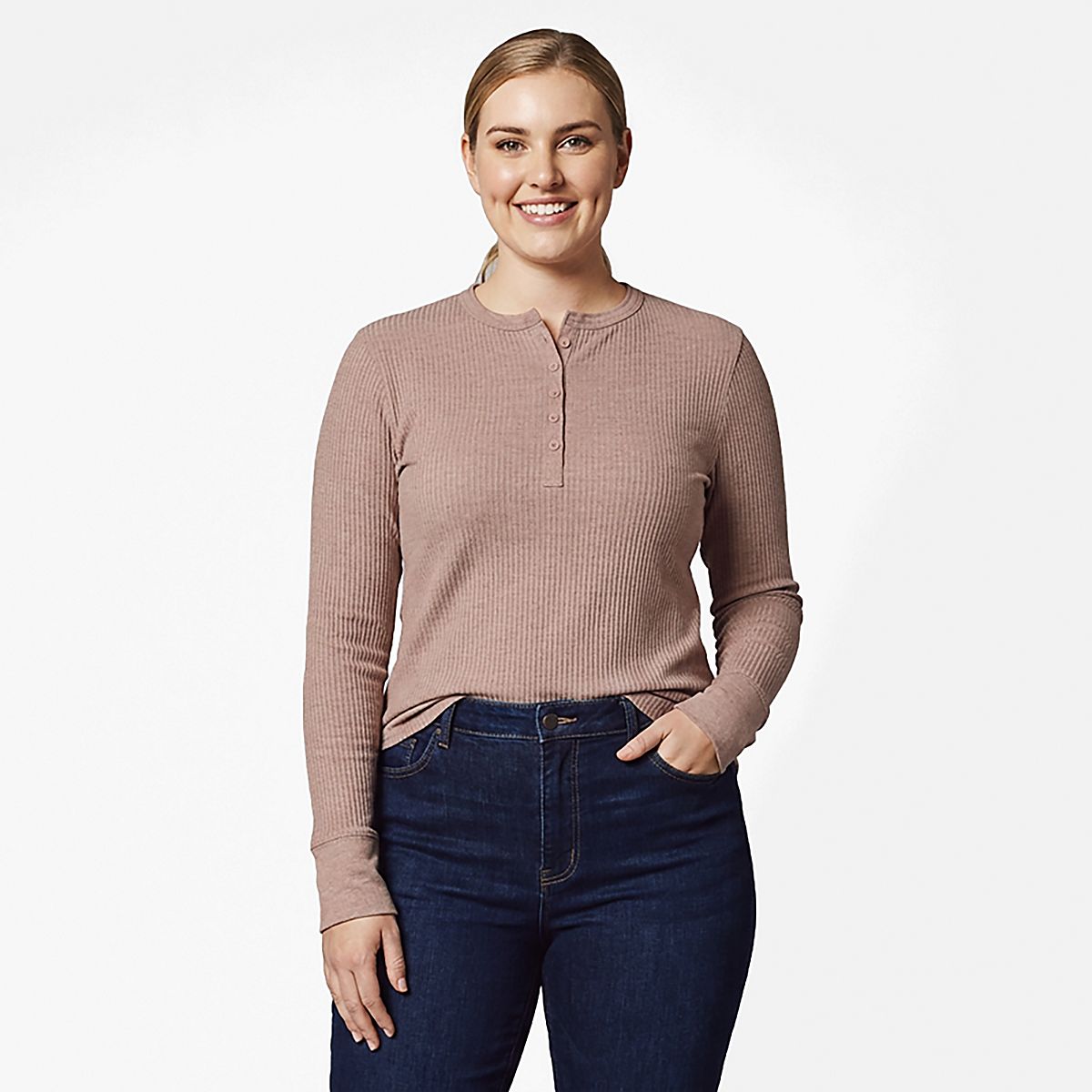 Magellan Outdoors Women's Hickory Canyon Ribbed Long Sleeve Henley