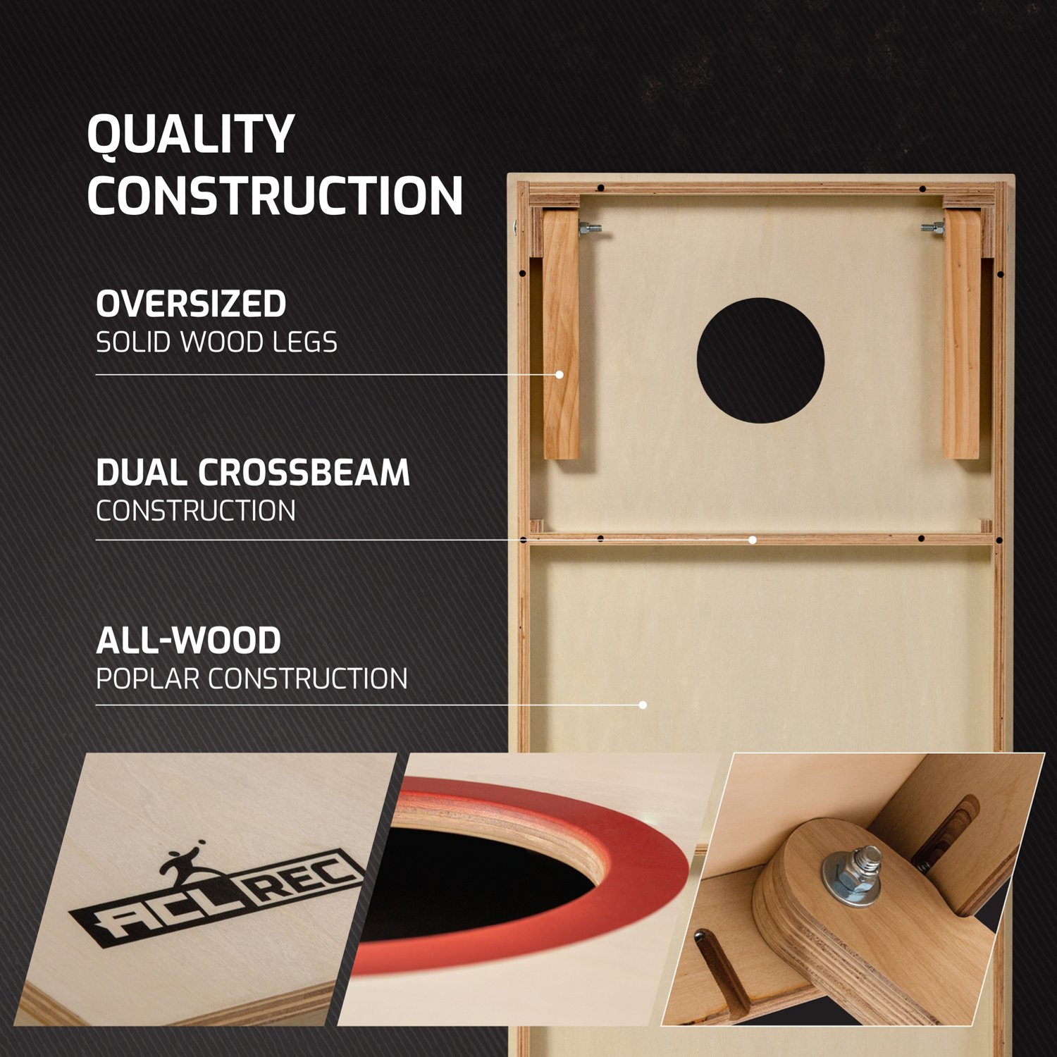 American Cornhole League ACL REC 2x4 Cornhole Board Academy