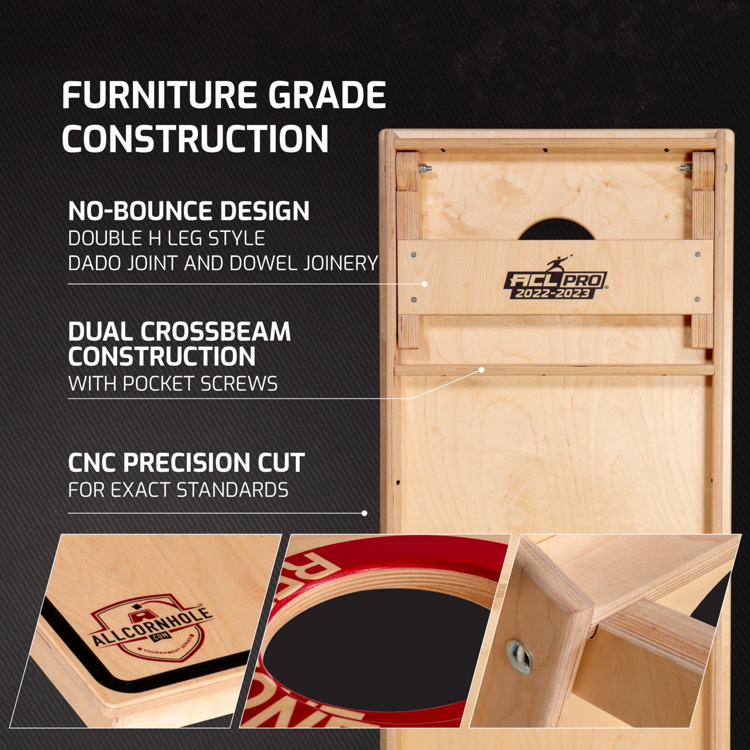 American Cornhole League ACL PRO 2x4 Cornhole Board Academy