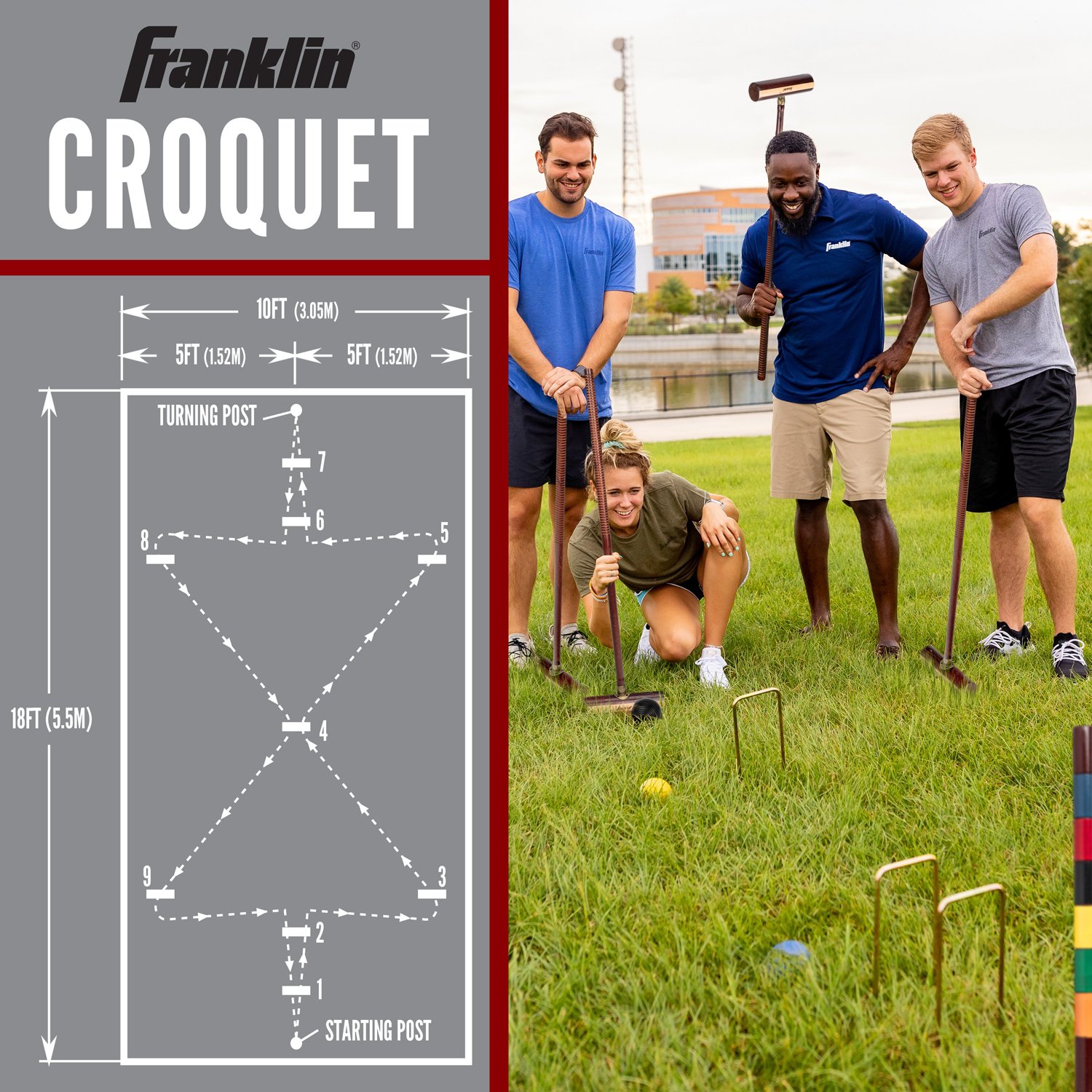 Franklin Sports Expert Croquet Set Free Shipping at Academy