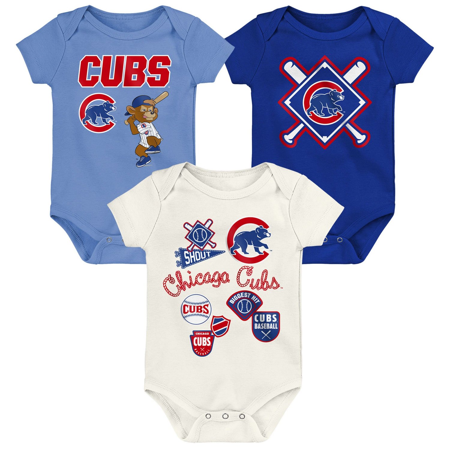 Outerstuff Chicago Cubs Home Plate 3-Piece Creeper Set | Academy