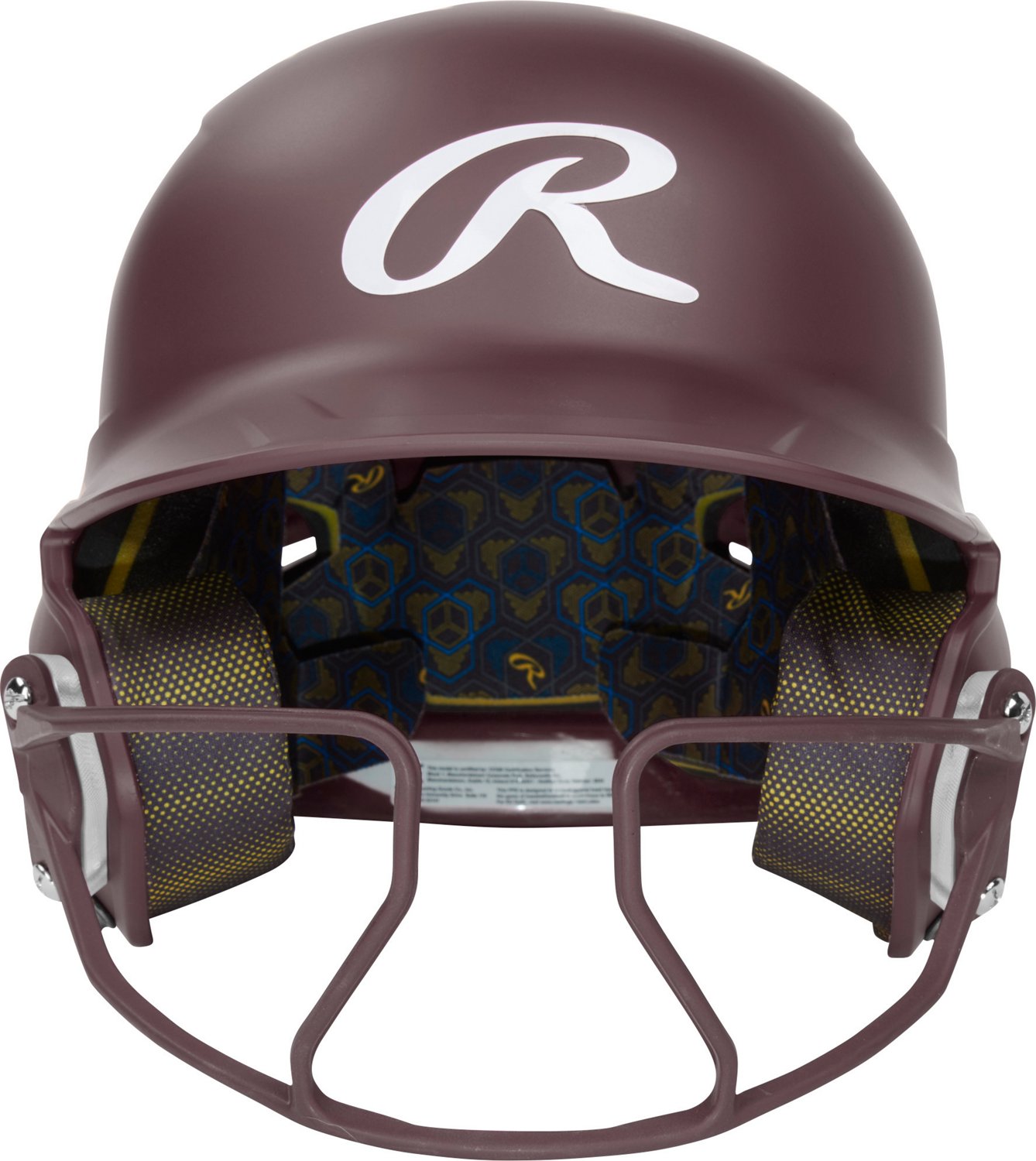 Rawlings Senior Mach HiViz 1Tone Batting Helmet with Face Guard Academy